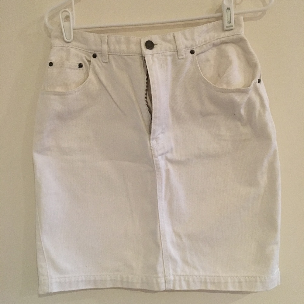 White Jean Skirt